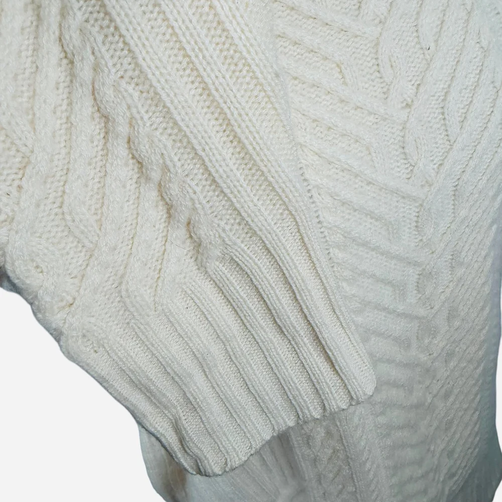 Haven Well Within Cream Cable Aran Knit Roll Neck Sweater 100% Cashmere Size XL - Picture 10 of 11